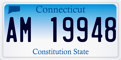 CT license plate AM19948