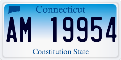CT license plate AM19954