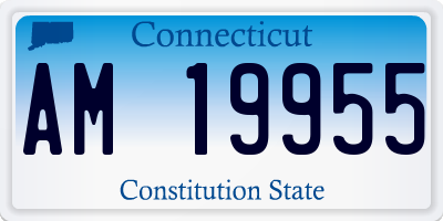 CT license plate AM19955