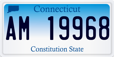 CT license plate AM19968