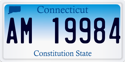 CT license plate AM19984