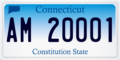 CT license plate AM20001