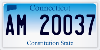 CT license plate AM20037