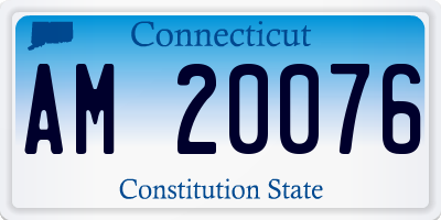 CT license plate AM20076