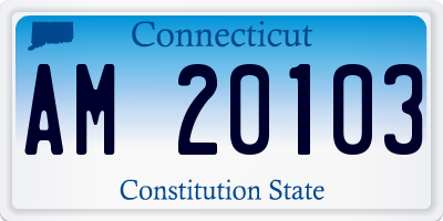 CT license plate AM20103