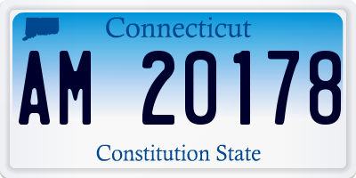 CT license plate AM20178