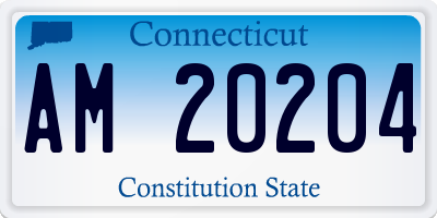 CT license plate AM20204
