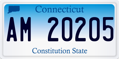 CT license plate AM20205