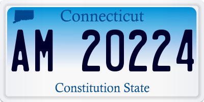 CT license plate AM20224