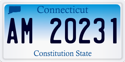 CT license plate AM20231