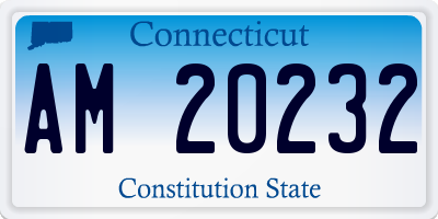 CT license plate AM20232