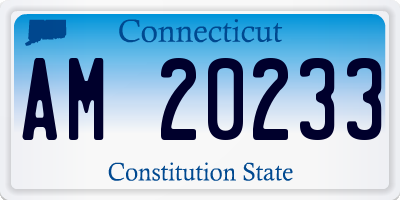 CT license plate AM20233