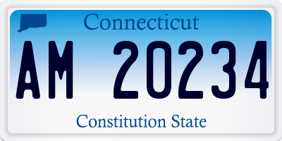 CT license plate AM20234