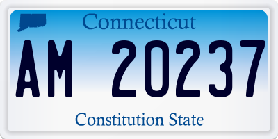 CT license plate AM20237