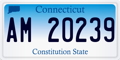 CT license plate AM20239