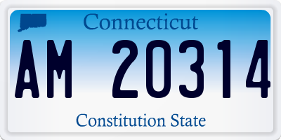 CT license plate AM20314