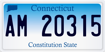 CT license plate AM20315