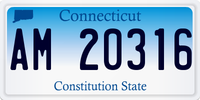 CT license plate AM20316