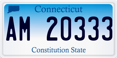 CT license plate AM20333