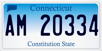 CT license plate AM20334