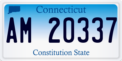CT license plate AM20337