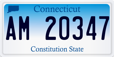 CT license plate AM20347