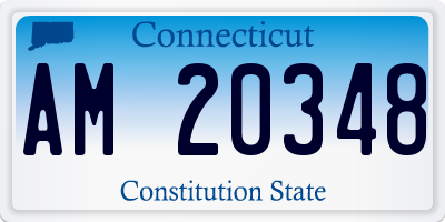 CT license plate AM20348