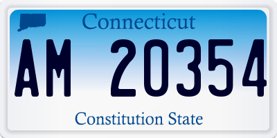 CT license plate AM20354