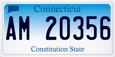 CT license plate AM20356