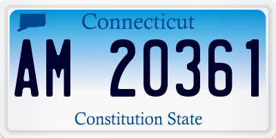 CT license plate AM20361
