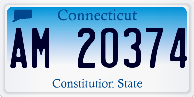 CT license plate AM20374