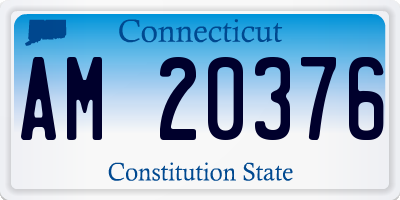 CT license plate AM20376