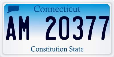 CT license plate AM20377