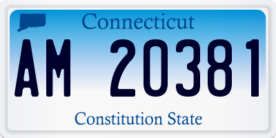 CT license plate AM20381
