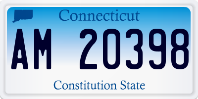 CT license plate AM20398