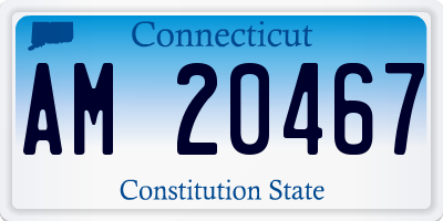 CT license plate AM20467