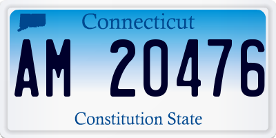 CT license plate AM20476