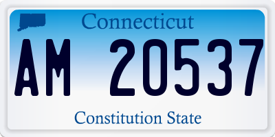 CT license plate AM20537