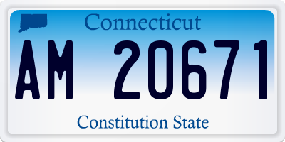 CT license plate AM20671