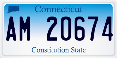 CT license plate AM20674