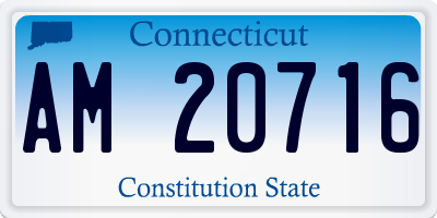 CT license plate AM20716