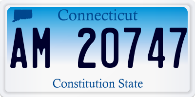 CT license plate AM20747