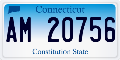 CT license plate AM20756