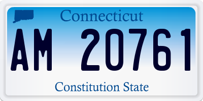 CT license plate AM20761