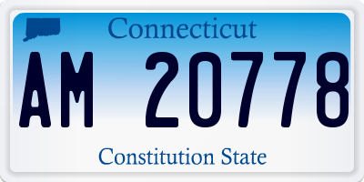 CT license plate AM20778