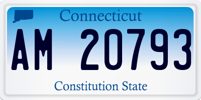 CT license plate AM20793