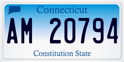CT license plate AM20794