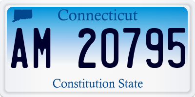CT license plate AM20795