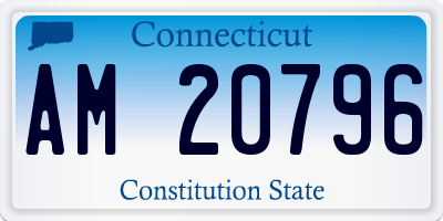 CT license plate AM20796