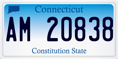 CT license plate AM20838